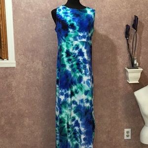 Jones New York multi blue maxi dress PXL